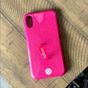 Hot pink sparkle LOOPY phone case for iPhone XR